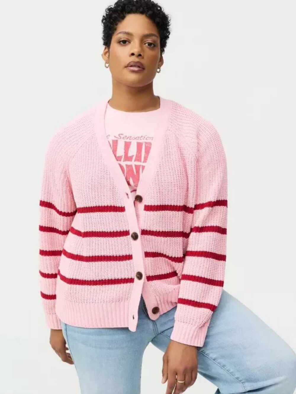 TORRID Women's Chenille V-Neck Cardigan Size 3X in Tickled Pink